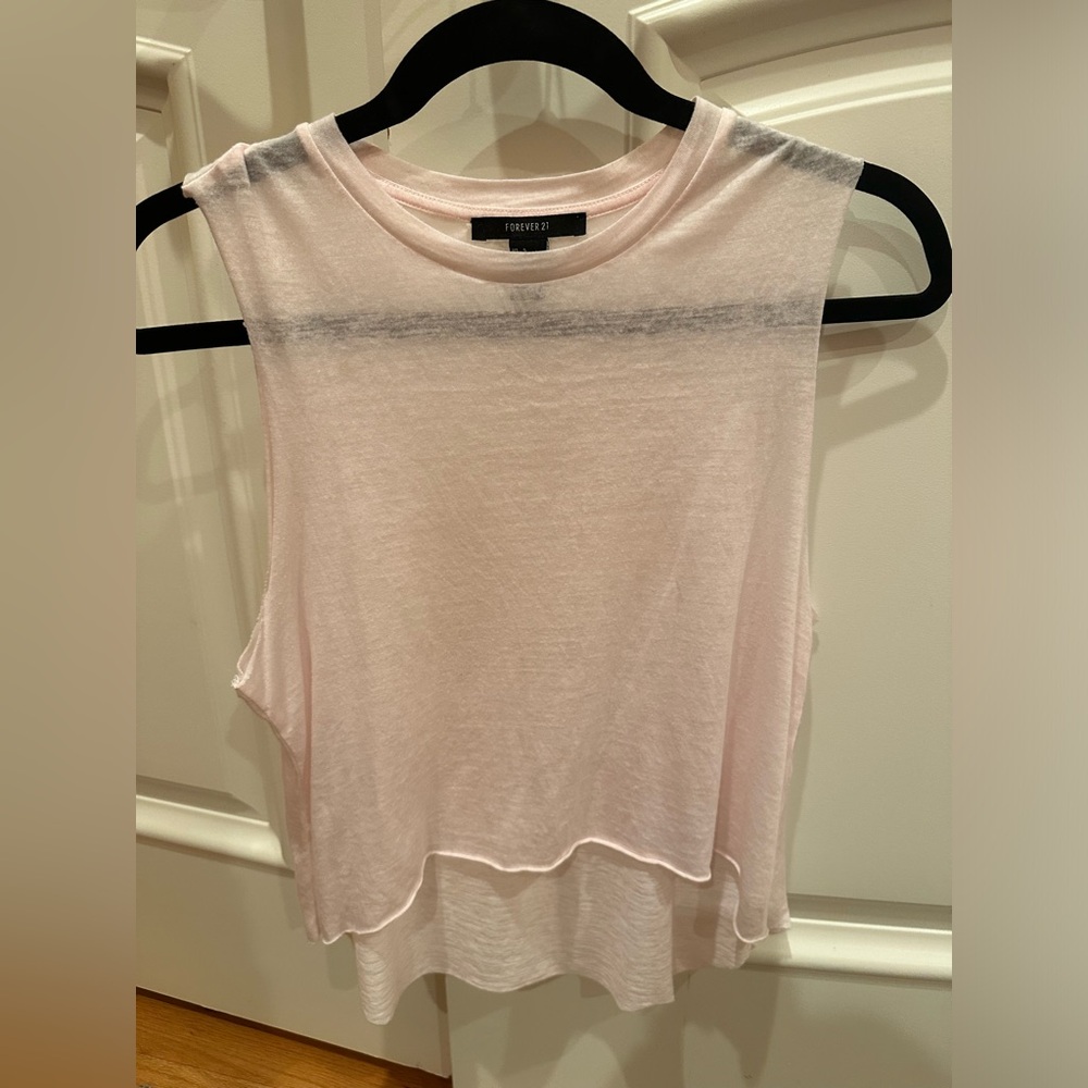 Pink sheer crop top